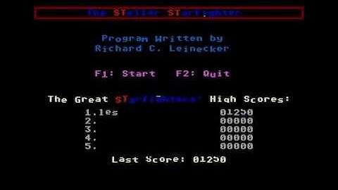 stellar starfighter title screen  for Atari ST