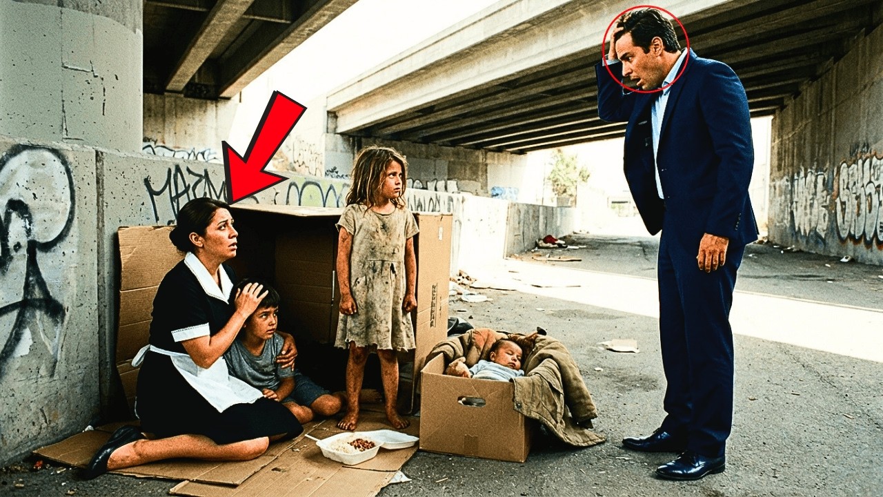 EL MILLONARIO SIGUIÓ A LA EMPLEADA Y LA VIO BAJO UN PUENTE CON SUS HIJOS... LA MAYOR REVELÓ TODO