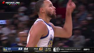 Stephen Curry 33 PTS, 6 AST Full Highlights In Christmas Day Game vs Phoenix Suns (2021.12.25) - MVP