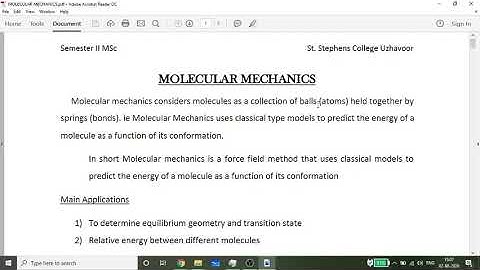Molecular Mechanics General Introduction