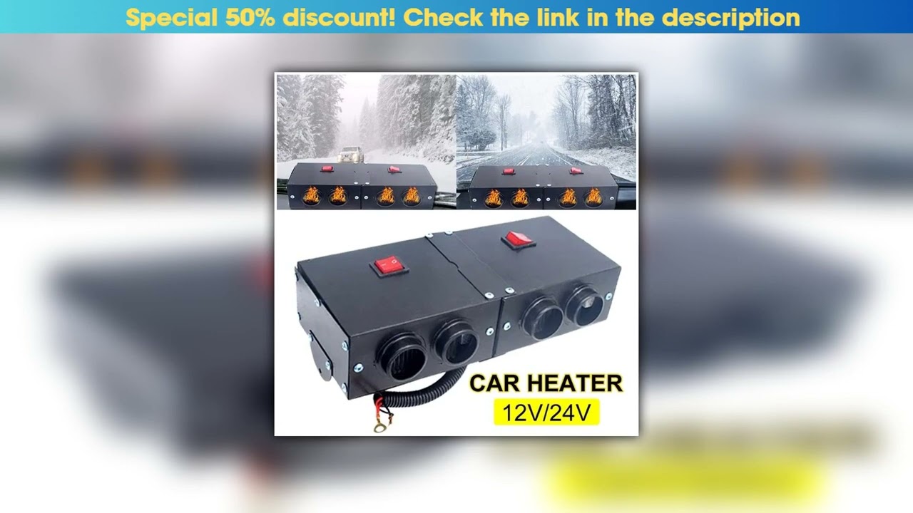 Slide Car Heater Defroster Portable Car Electric Dryer Windshield Windscreen Demister with 4 Outlet