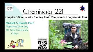 CH 221 Screencast Naming Ionic Compounds / Polyatomic Ions