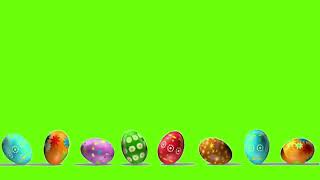 футаж пасхальные яйца - скачать футаж для монтажа на зелёном фоне
