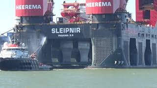 SLEIPNIR the largest crane vessel in the world in Rotterdam