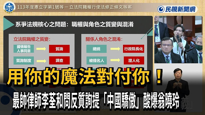 引用翁曉玲驚句！ 證「反質詢」不合理 最帥律師李荃和：不然我是什麼人－民視新聞