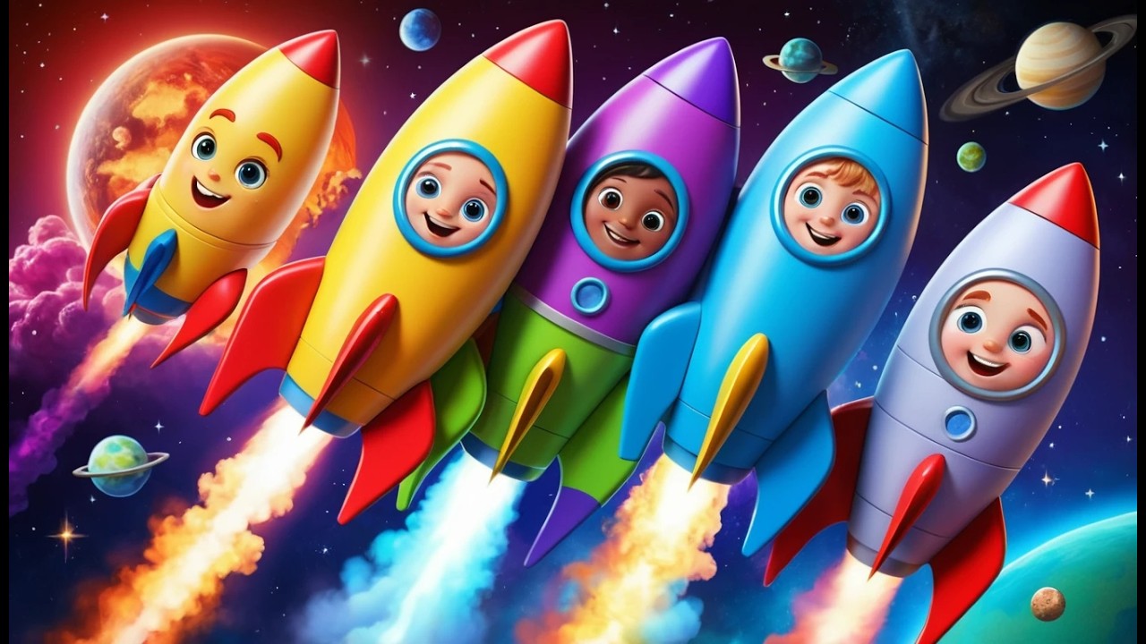 5 Little Rockets Five Little Toy Rockets Zoom Zoom Zoom | Space Adventure & Counting ...