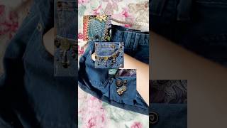 Denim Bag Upcycle 😙 #art #diy #artclothing #thrifting #craftideas #diy #trending #shorts