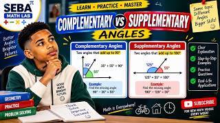 Complementary vs Supplementary Angles | Find the Missing Angle  | SEBA Math Lab