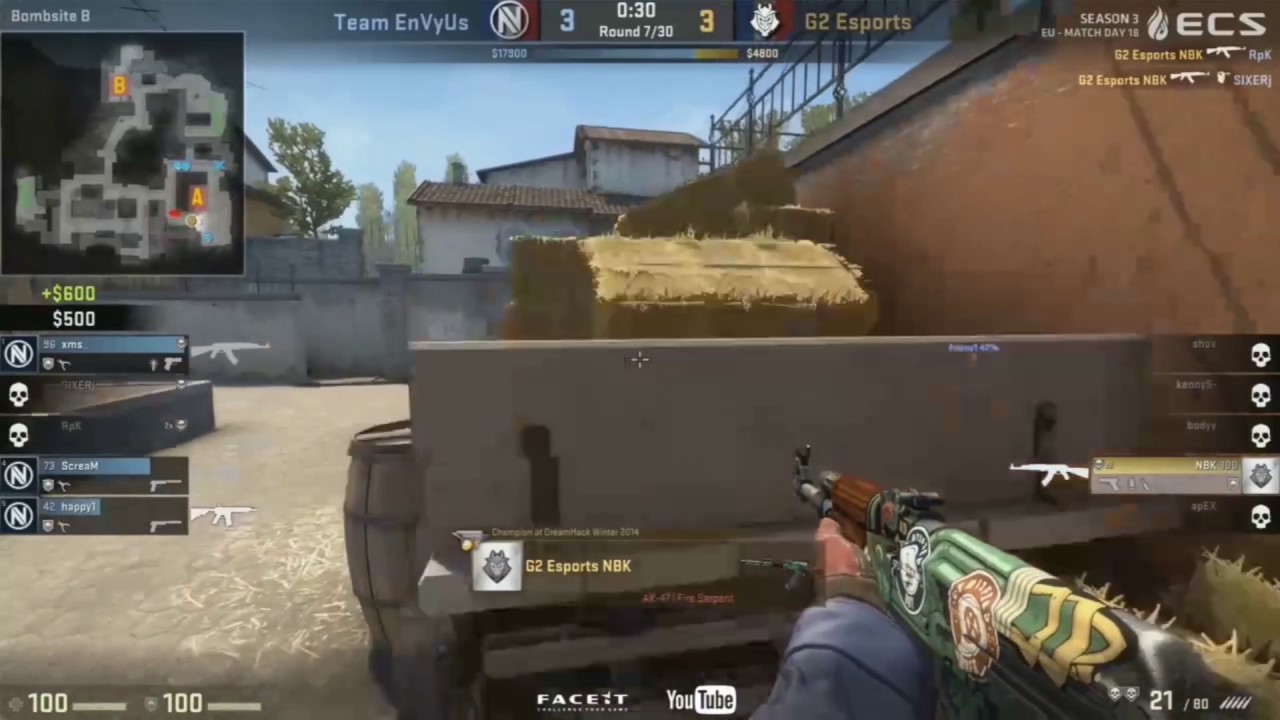 NBK ACE with 1v5 clutch vs EnVyUs  [ ECS Season 3 ]