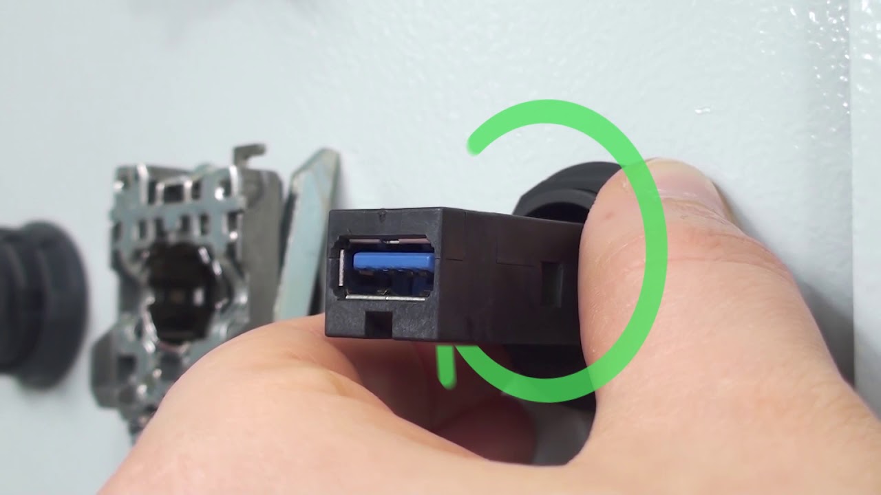 Montaje de los Puertos USB y RJ45 Harmony XB4 - XB5 de Schneider Electric faqサイト 構築