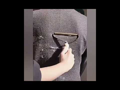 Ручна щітка-бритва для видалення кошлатання, ворсу та шерсті з одягу та меблів, видео 1