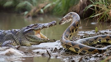 🐊⚔️ Deadly Clash: Crocodile vs Python – Who Will Rule the Swamp? 🌿