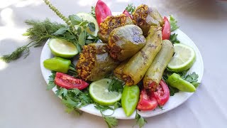 Stuffed Bell Peppers and Zucchini Grilled in Tandoori محشي فلفل وكوسة في التنور