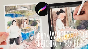 How to turn any photo into a watercolor urban sketch using procreate. Step-by-step urban sketching