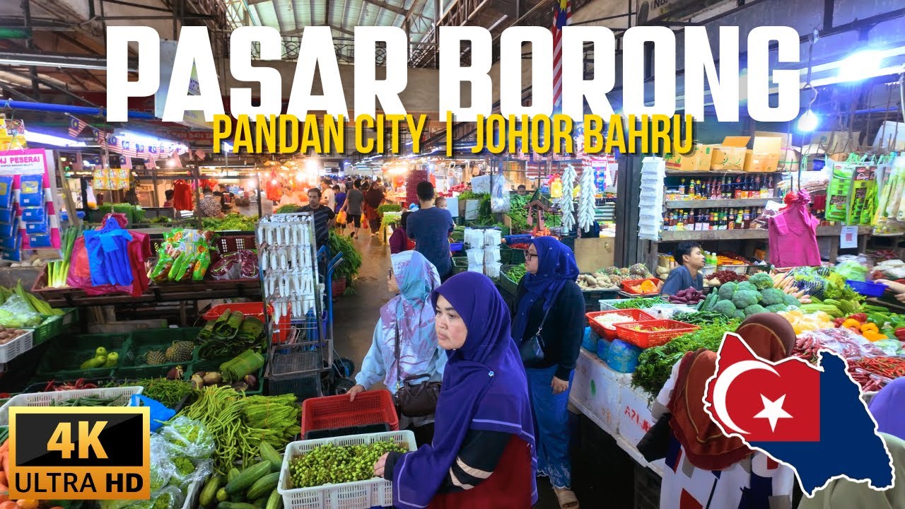 Pasar Borong Pandan City JB❗️Suasana Sibuk Pagi & Binaural Ambience | 4K ASMR Market Walk