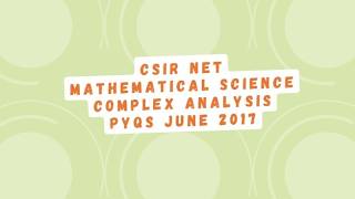 Complex Analysis PYQs June 2017|CSIR NET Mathematical Science #csirnet #complexanalysis #maths