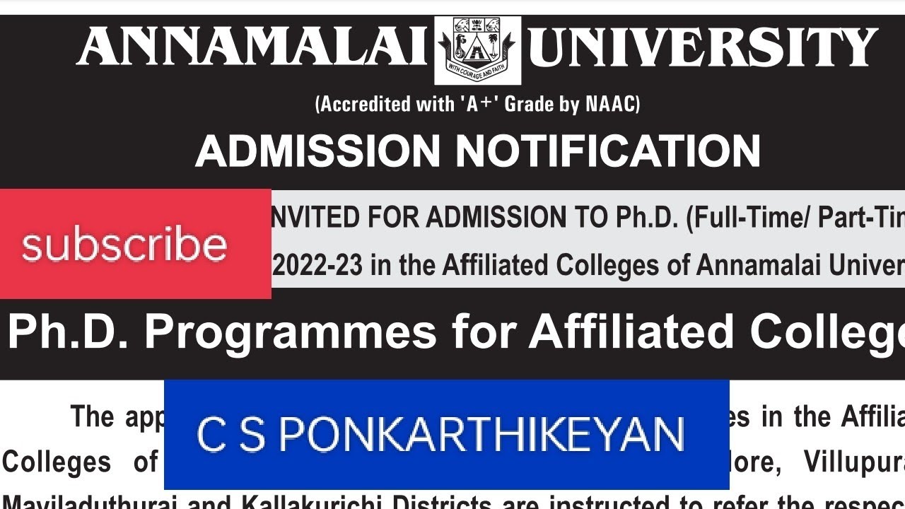 annamalai university phd prospectus 2019 20