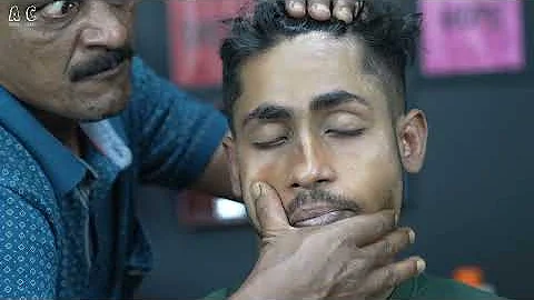 Our Favorite Big Eye Barber Doing Heavy Oil Deep Tissue Massage ASMR | Neck Cracking & Ear Cracking