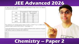 Q1 JEE Advanced 2026 Chemistry Paper 2