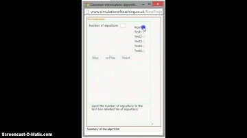 Gaussian elimination algorithm visualization screencast