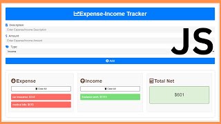 How to Build an Income / Expense Tracker App with JavaScript and HTML CSS
