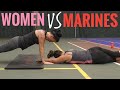 Women try the Royal Marines Fitness Test without practice