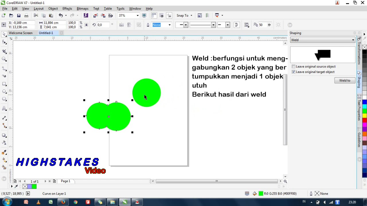  Coreldraw  Tutorial Shaping Weld  Trim  Intersect  Simplify  