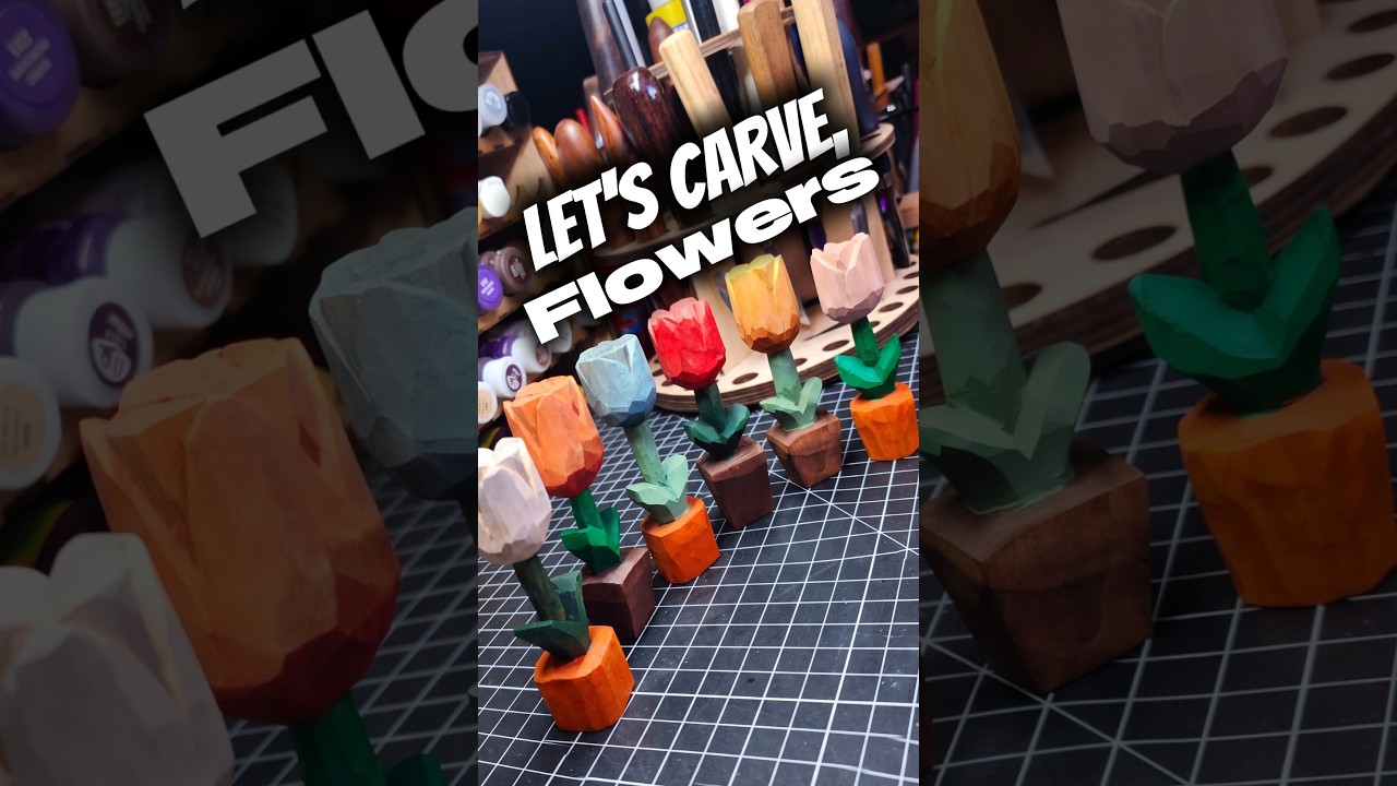 Whittle a Flower. Beginner Whittle, Step by Step!  Knife only 4inch long 1x1 stick of basswood