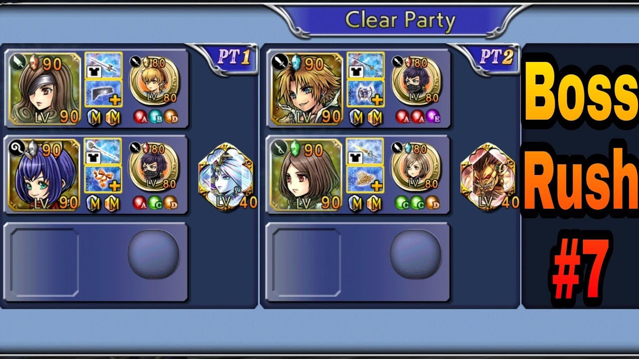 [DFFOO GL] Boss Rush: Cavern of No Return, Very Hard+ - Two duo team clears and Beatrix C90 showcase