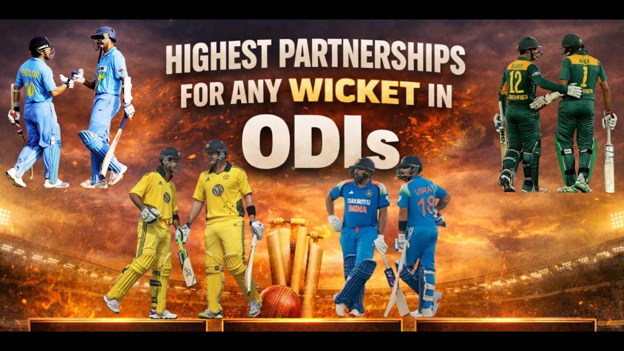 Biggest ODI Partnerships Ever Highest Runs for Any Wicket (Top 40)