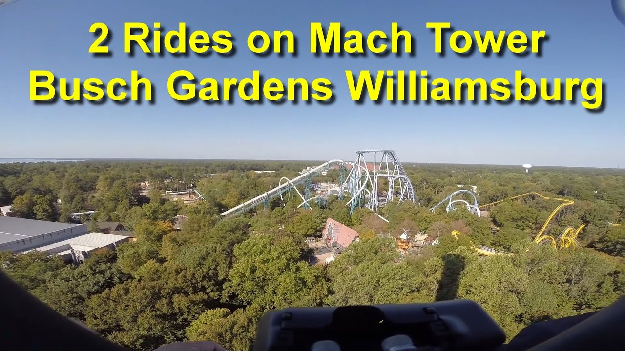 Mach Tower Drop Tower On Ride POV GoPro HD Busch Gardens Williamsburg