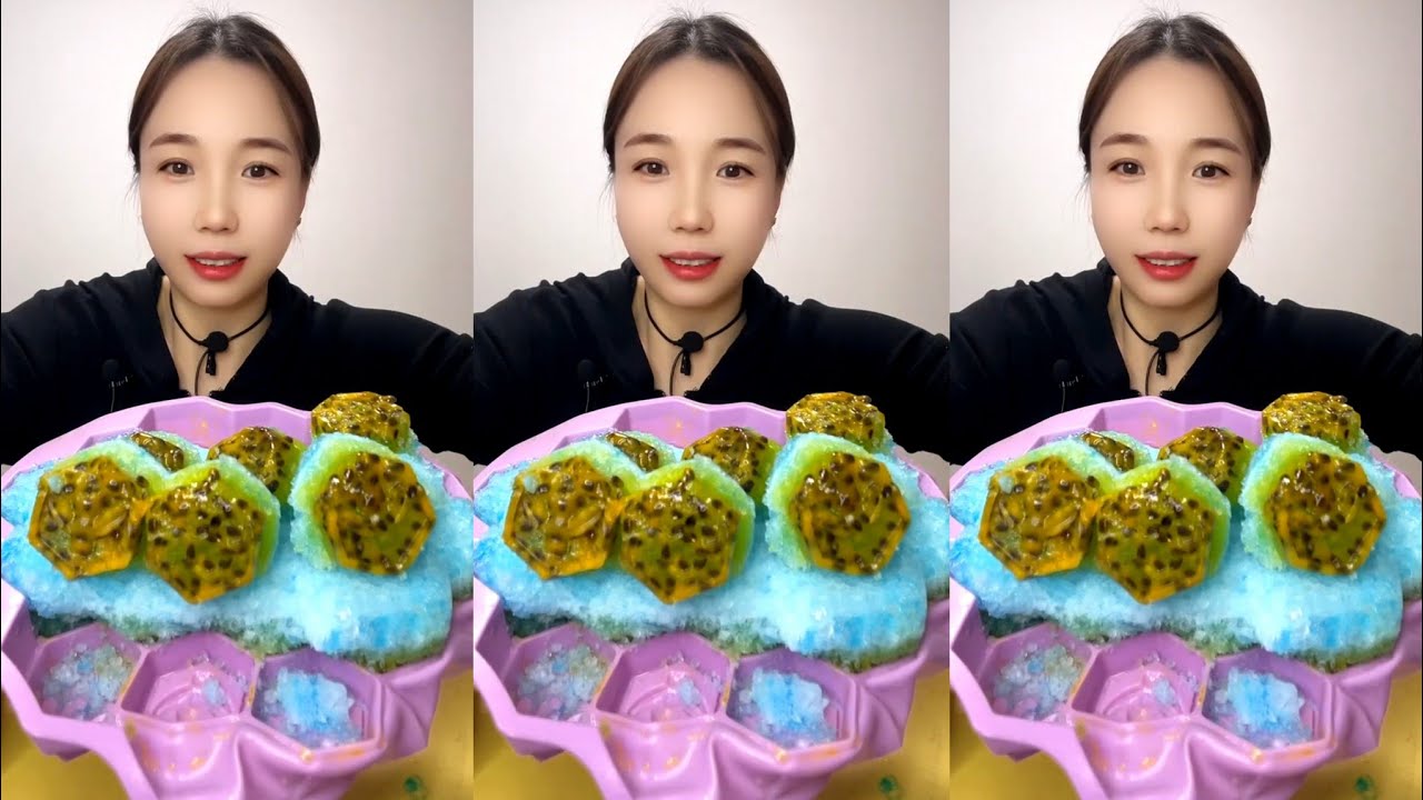 ❄️ ASMR ICE EATING with PASSION FRUIT