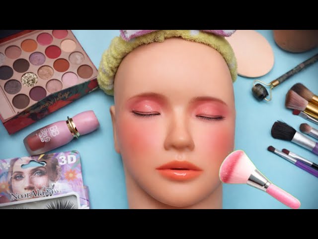 ASMR Makeup on Mannequin Face 💄✨ Satisfying Brush Sounds & Relaxing Makeover (No Talking) 