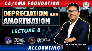 DEPRECIATION AND AMORTISATION L-8 ll ACCOUNTING ll CA/CMA FOUNDATION SEPT 24 #ca