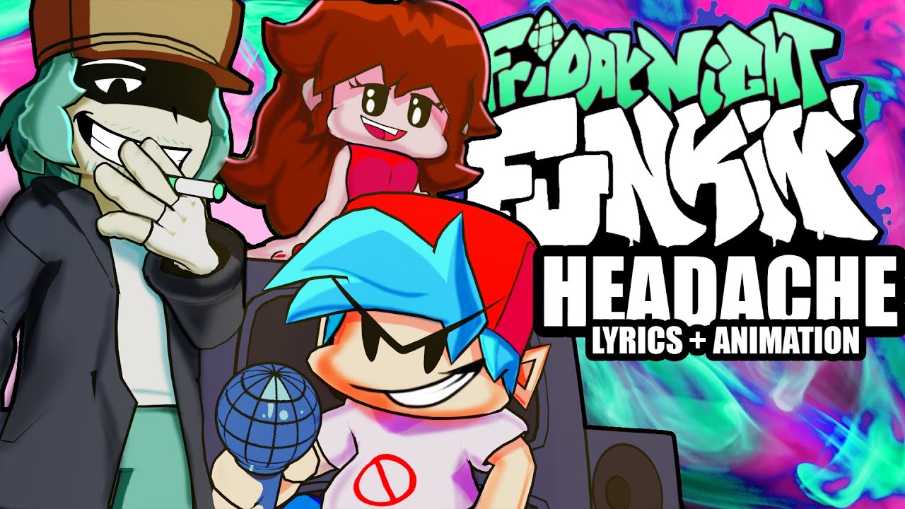 Friday Night Funkin' || "HEADACHE" - Fully Animated + Lyrics! 