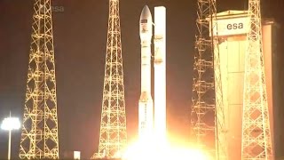 Vega Rocket roars into the Night with Europe's Sentinel-2B Satellite