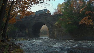 Keystone Arch Bridges Train 053   Westbound crossing Bridge E