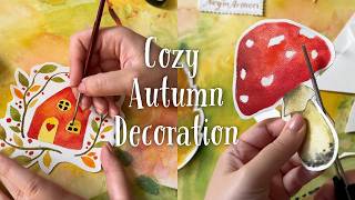 Easy Autumn Art & Fall Craft 🍁  Quiet Watercolor Painting