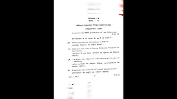 Creating an Inclusive School B.ed Question Paper SEM-4,2021-23 #vbu