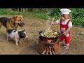 Monkey Xuka makes a fresh salad for his hungry friends