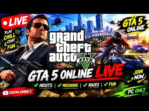 🔴 GTA 5 Online LIVE 🔥 Hindi Gameplay | Heists & Missions | PC