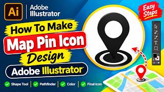 How To Make Map Pin Icon Design Adobe Illustrator