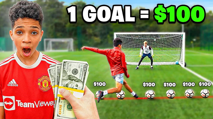 I Surprised Kid RONALDO, 1 Goal = $100 (Football)