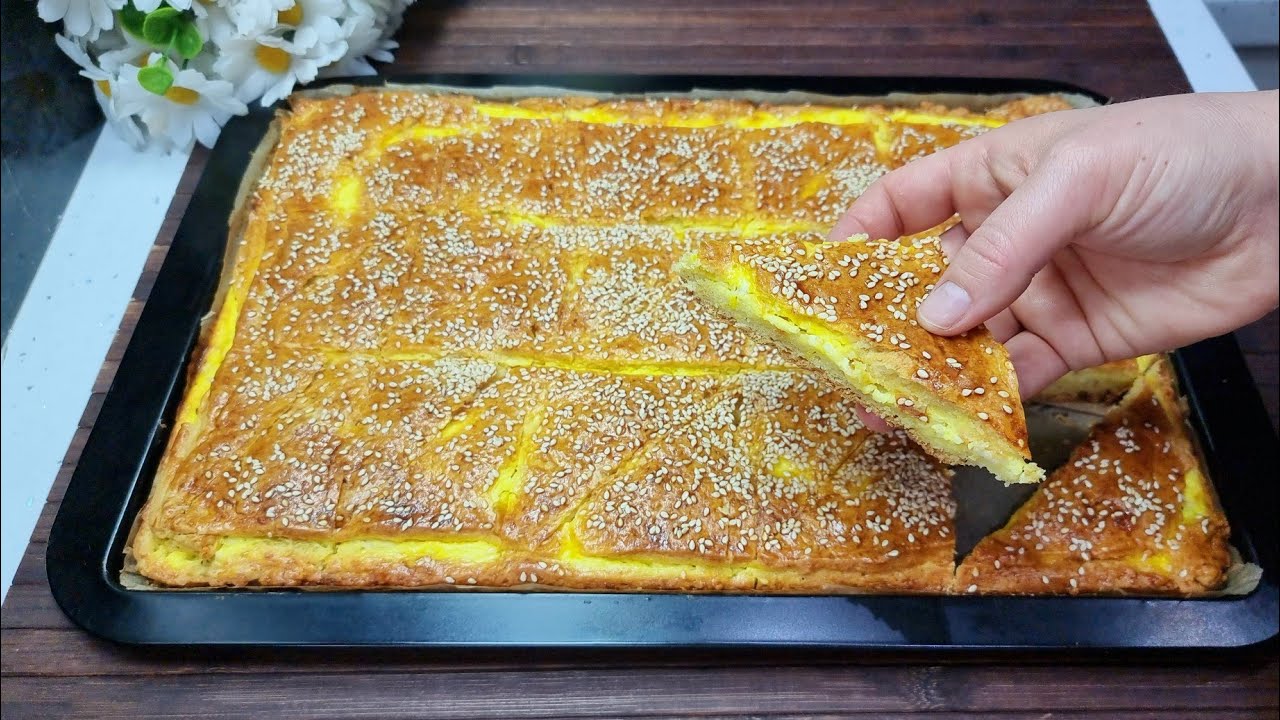 Pite në Tepsi për 10 minuta👌Si në Byrektore Me Kos dhe Vezë shpejt dhe Lehtë💯 Cheese Pies in 10'