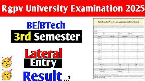 Rgpv 3rd semester lateral entry result.?🥳 // Rgpv lateral entry result 2025