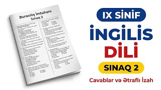 2027-ci il IX sinif İngilis dili Buraxılış imtahanı | Sınaq 2 – Cavablar və Ətraflı İzah