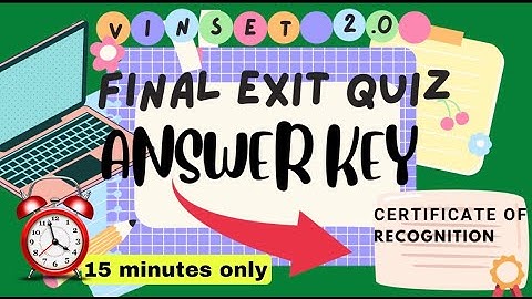 VINSET2.0 | FINAL EXIT QUIZ TO GET THE CERTIFICATE OF RECOGNITION | GUIDE QUESTIONS IN 15 MINUTES