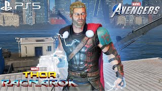 Marvel's Avengers - NEW MCU Thor Ragnarok Suit Gameplay 4K 60FPS (PlayStation 5)