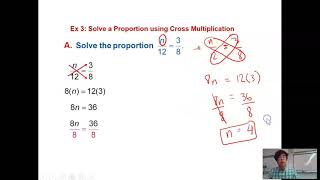 2-6: Solving Proportions to find a Variable by Cross Mult.