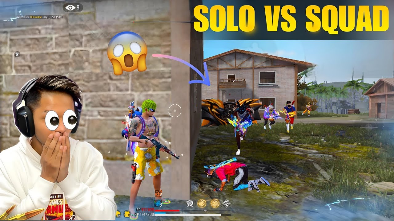 solo vs squad SAAKU GAMING best gameplay 🥵only rush gameplay☠️Garena -free fire🔥